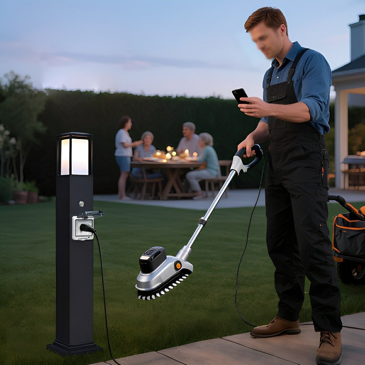 Garden Light with Socket Black Aluminum Warm White LED IP67 Waterproof for Pathway Lighting, Terrace and Garden | Sansoti