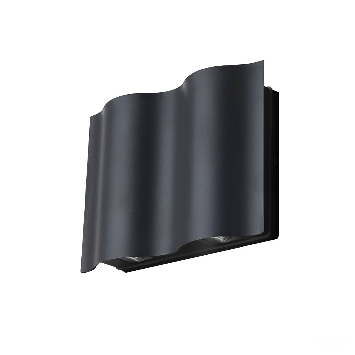 Schwarze Aluminium-Außenwandleuchte wasserdicht IP54 LED-Wellenmuster Up-Down-Beleuchtung 2-6 Spots Garten | Sansoti