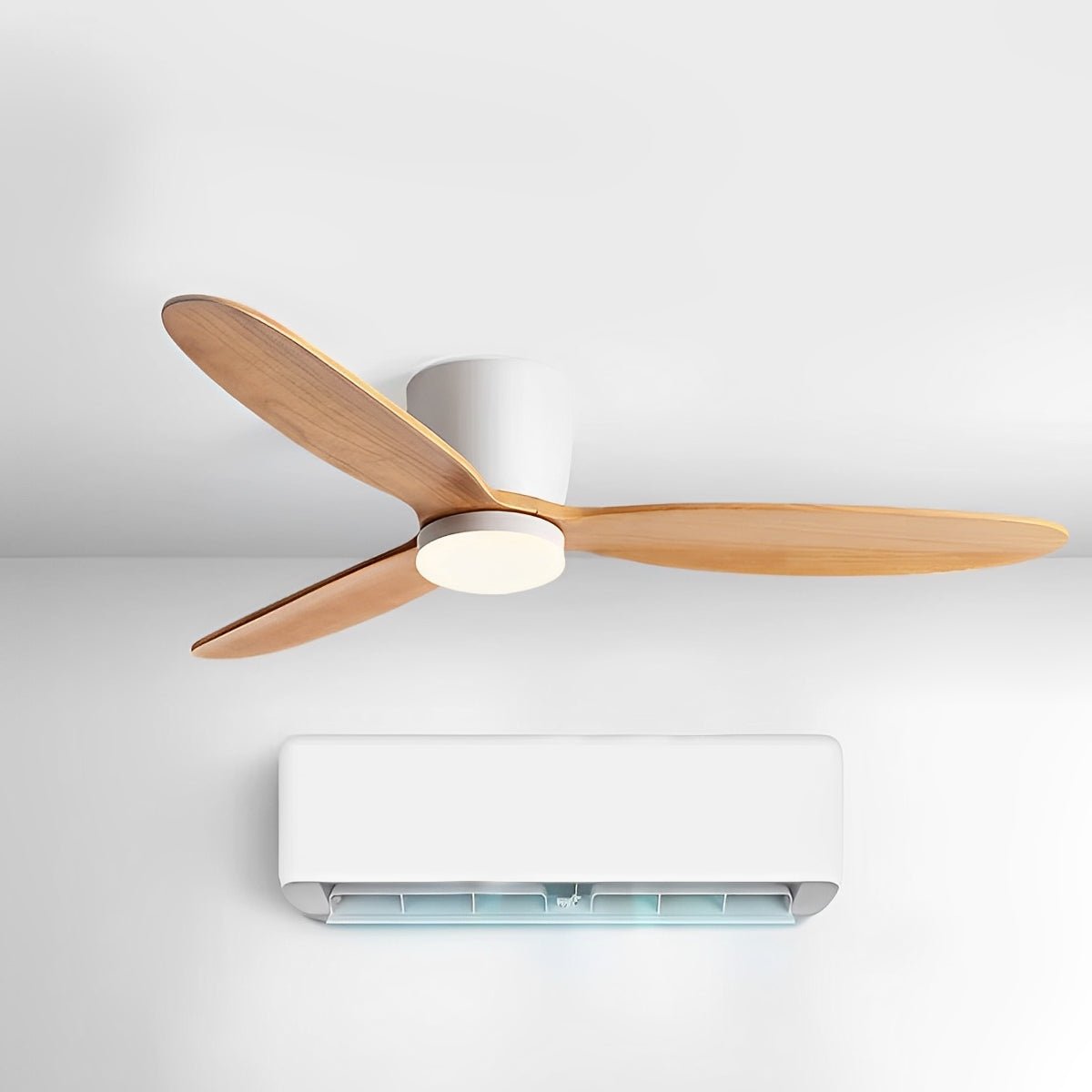 Deckenventilator Mit Lampe Holz 6 Geschwindigkeiten DC Motor Weiß Wohnzimmer Schlafzimmer Esszimmer Skandinavisch Dimmbar LED Fernbedienung | Restfield