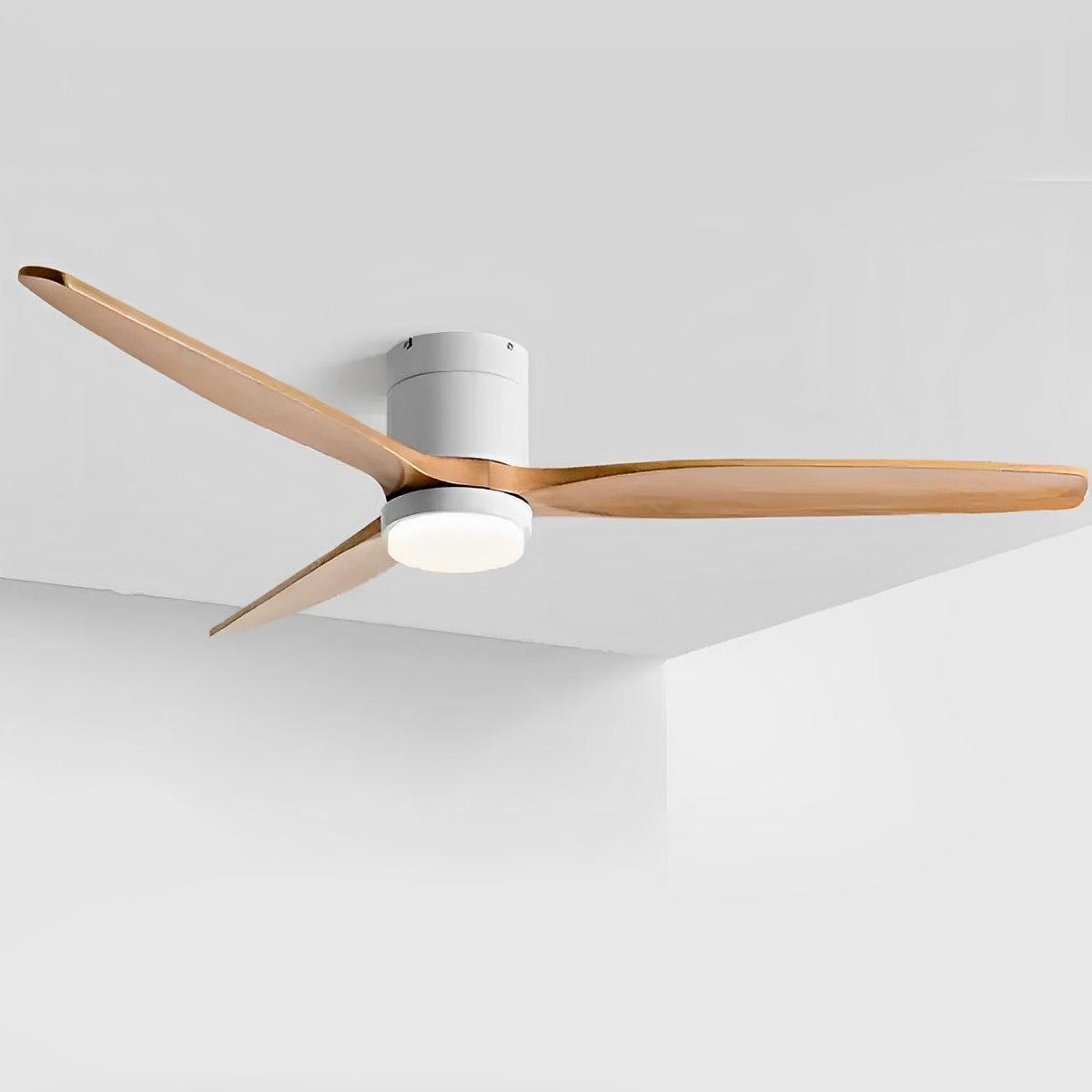 Deckenventilator mit Beleuchtung, 6 Geschwindigkeitsstufen, Gleichstrommotor, Holzflügel, einstellbare Farbtemperatur | Sansoti