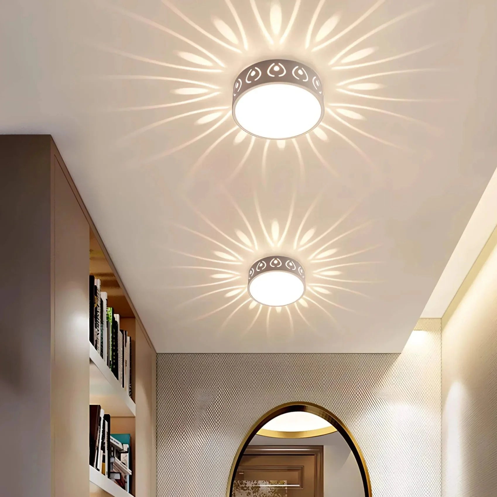 LED Plafondlamp Kristal Acryl Warm Wit Koud Wit Gang Hal Balkon Decoratief Stralend Lichtpatroon Opbouw Plafonnière | Sansoti