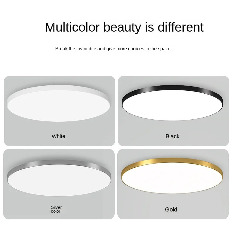 Ronde Plafondlamp Vlak Design LED Acryl Zwart Wit Goud Zilver Moderne Plafondverlichting Energiebesparend Woonkamer Slaapkamer | Sansoti