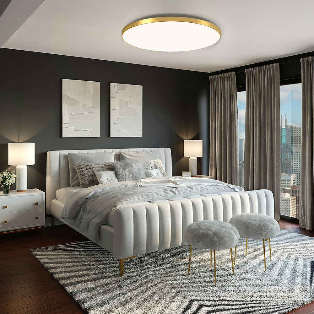 Ronde Plafondlamp Vlak Design LED Acryl Zwart Wit Goud Zilver Moderne Plafondverlichting Energiebesparend Woonkamer Slaapkamer | Sansoti