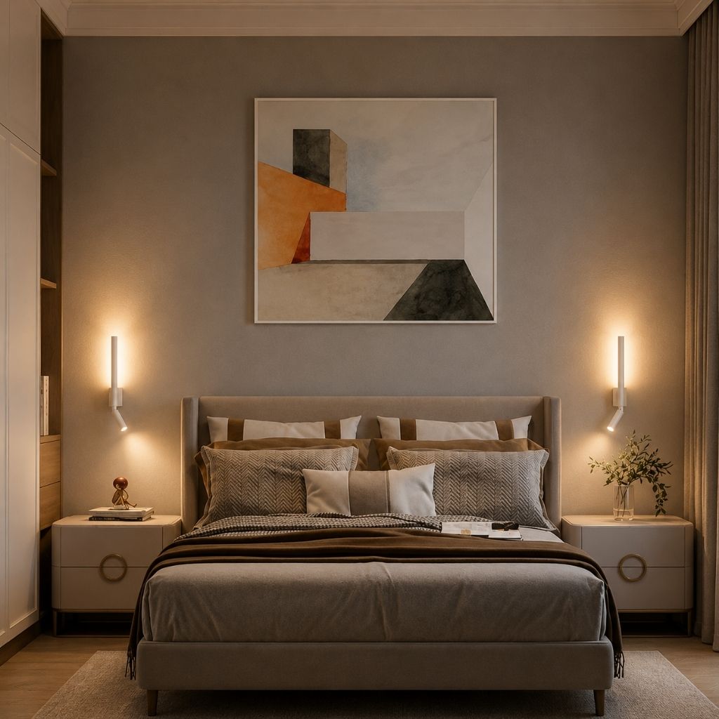 Applique murale pour chambre avec liseuse orientable à 345°, rotation, aluminium noir et blanc, lumière indirecte, éclairage moderne | Sansoti