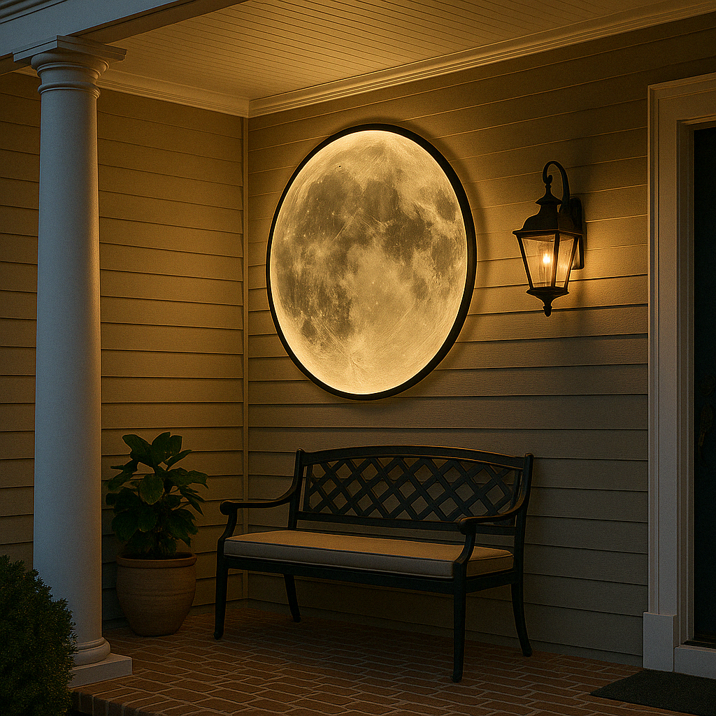 Wandleuchte im Monddesign LED-Beleuchtung mit dreifarbigem Licht für Wohnzimmer, Schlafzimmer, Terrasse und Garten 40-80cm | Sansoti