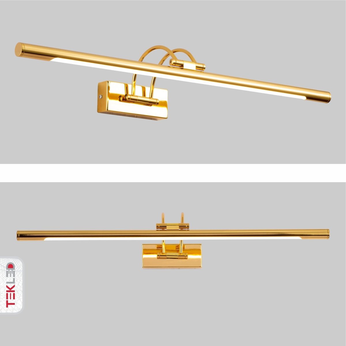 Spiegelleuchte LED Warmweiß 3000K 8W 64cm Gold Nickel Messing Chrom Bilderlampe Wandleuchte