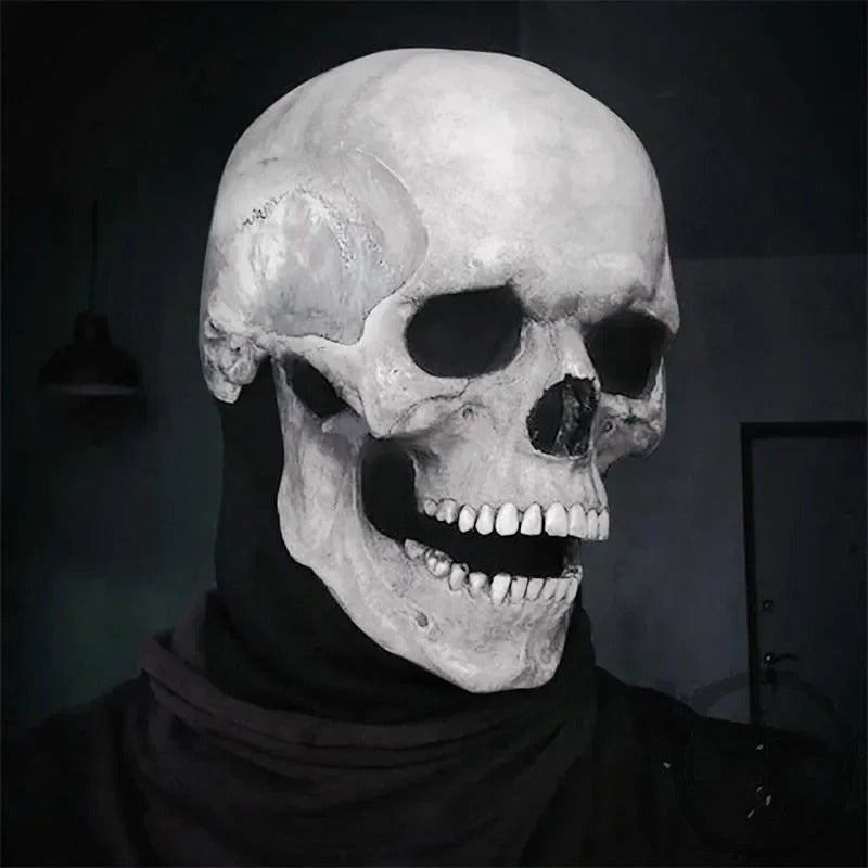 Schedel Masker met Bewegende Kaak Halloween Volhoofd Skelet Cosplay Kostuum Feest Accessoire Horror Latex | Sansoti
