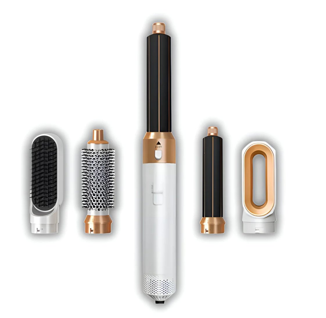 Professionele 5-in-1 airstyler met opzetstukken en luchttechnologie voor drogen, krullen, volume en glad haar | Sansoti