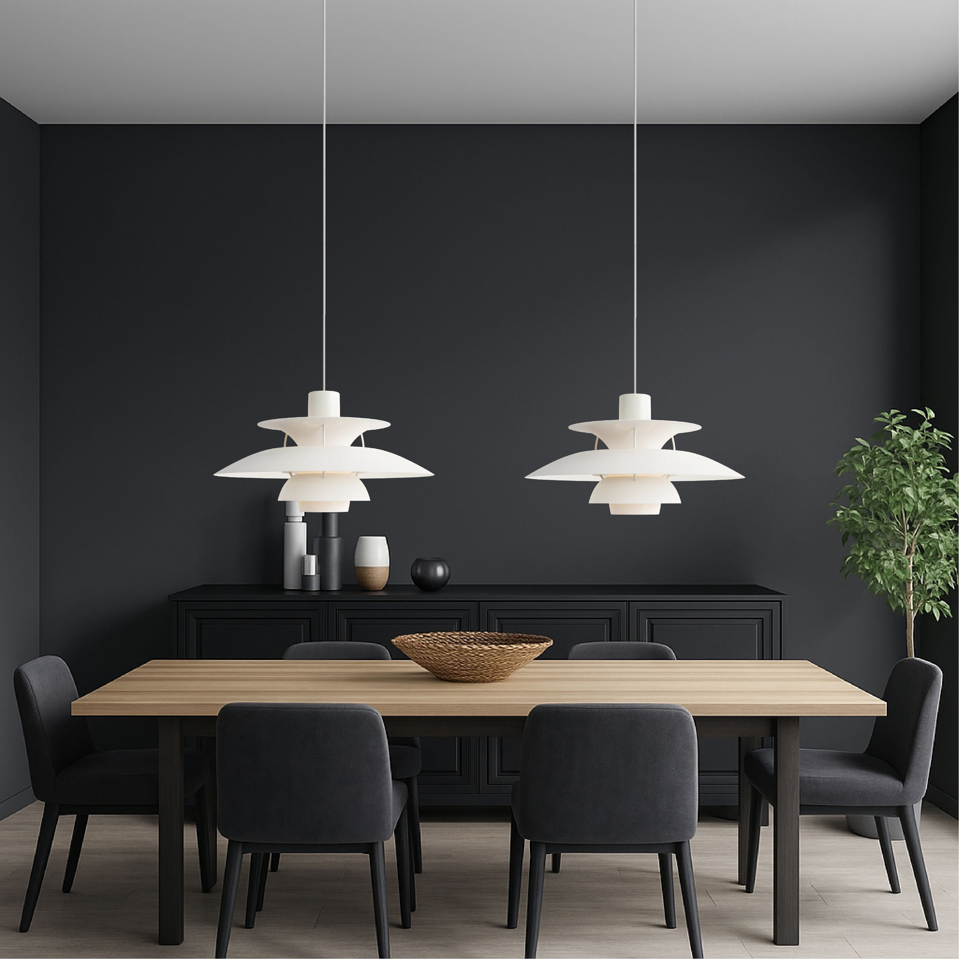 Suspension en aluminium superposé, design scandinave, noir et blanc, E27, pour salle à manger, îlot de cuisine et éclairage de plafond | Sansoti