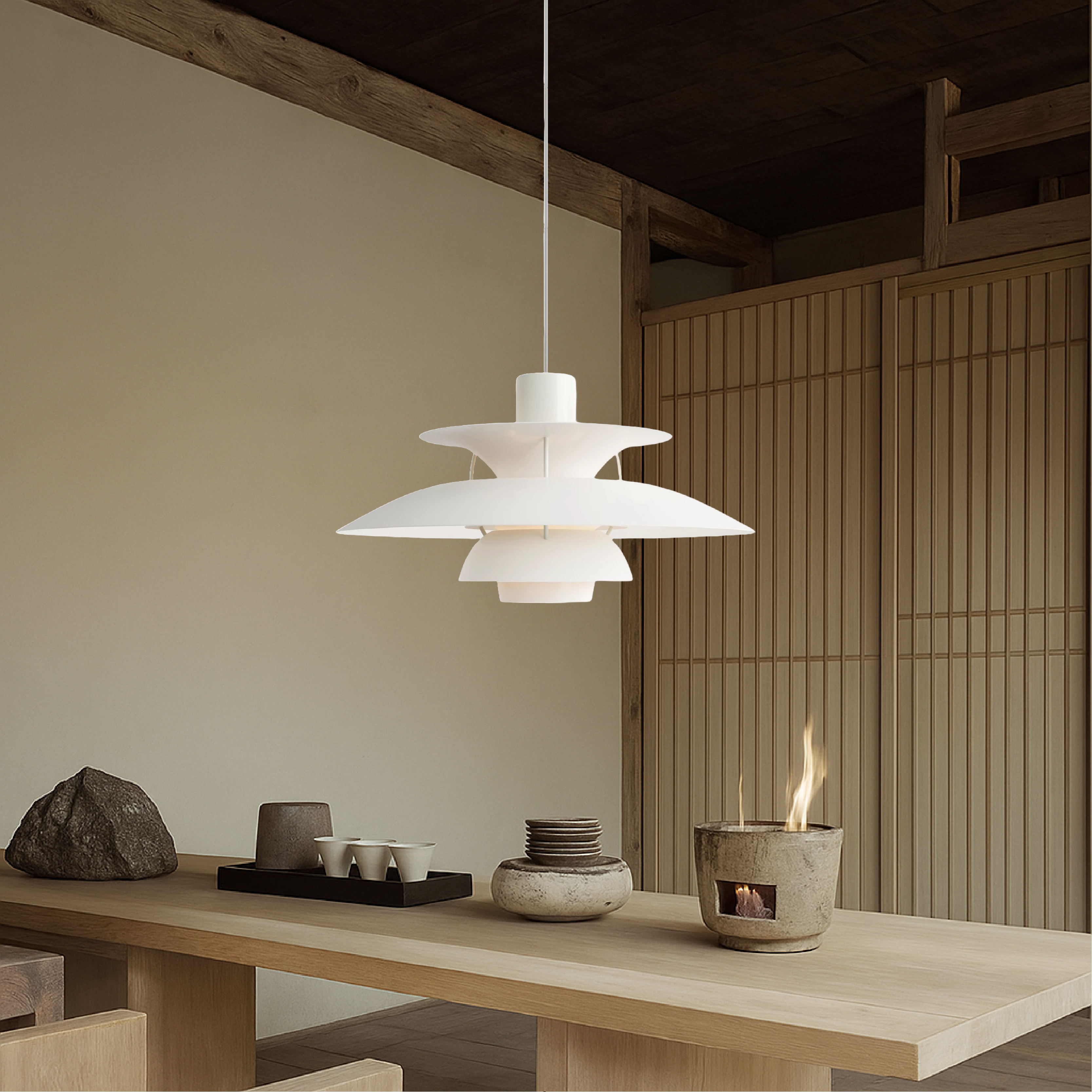 Suspension en aluminium superposé, design scandinave, noir et blanc, E27, pour salle à manger, îlot de cuisine et éclairage de plafond | Sansoti