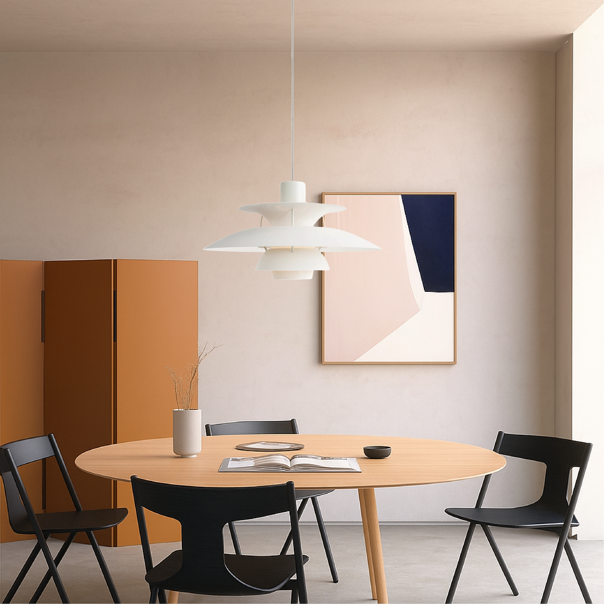 Suspension en aluminium superposé, design scandinave, noir et blanc, E27, pour salle à manger, îlot de cuisine et éclairage de plafond | Sansoti