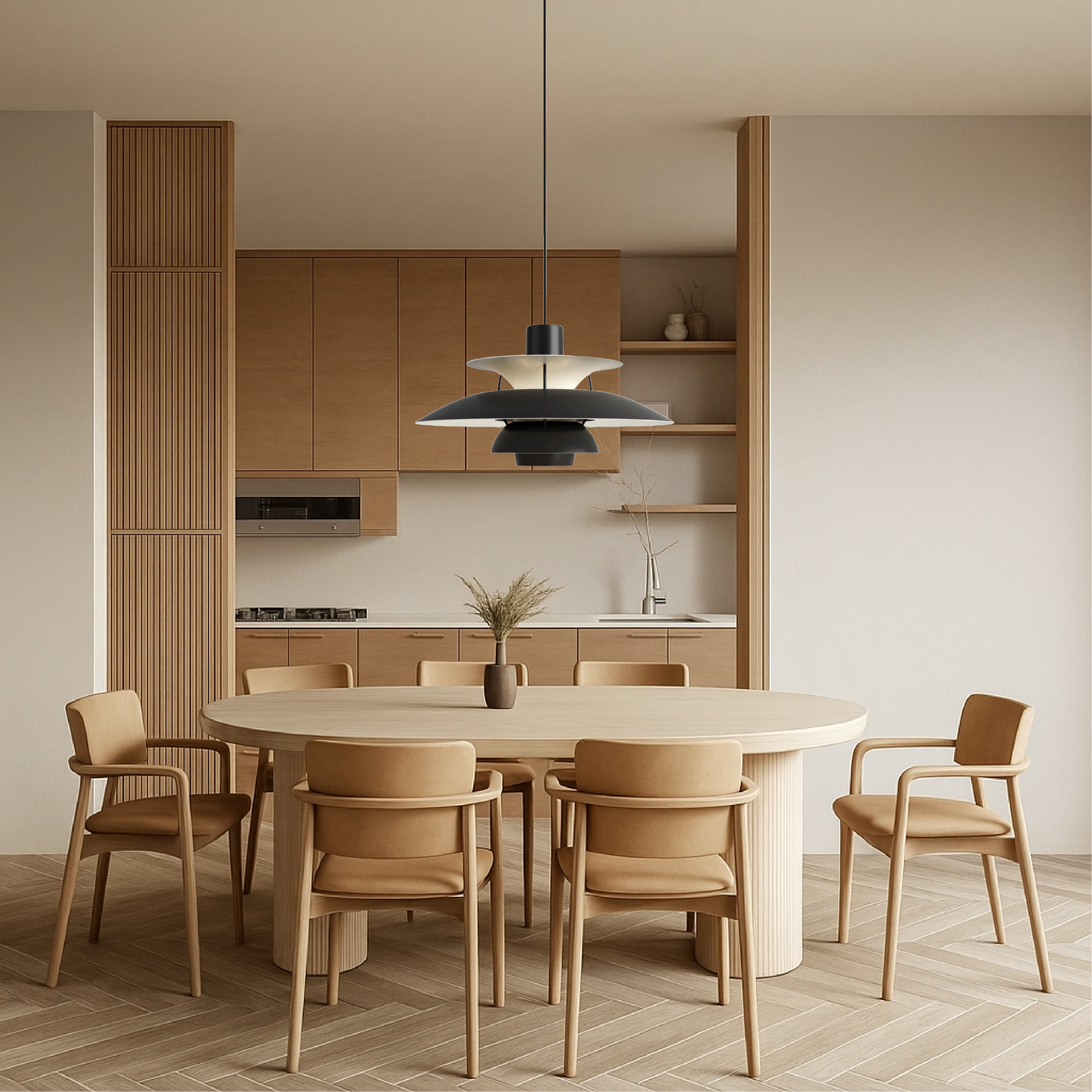 Suspension en aluminium superposé, design scandinave, noir et blanc, E27, pour salle à manger, îlot de cuisine et éclairage de plafond | Sansoti