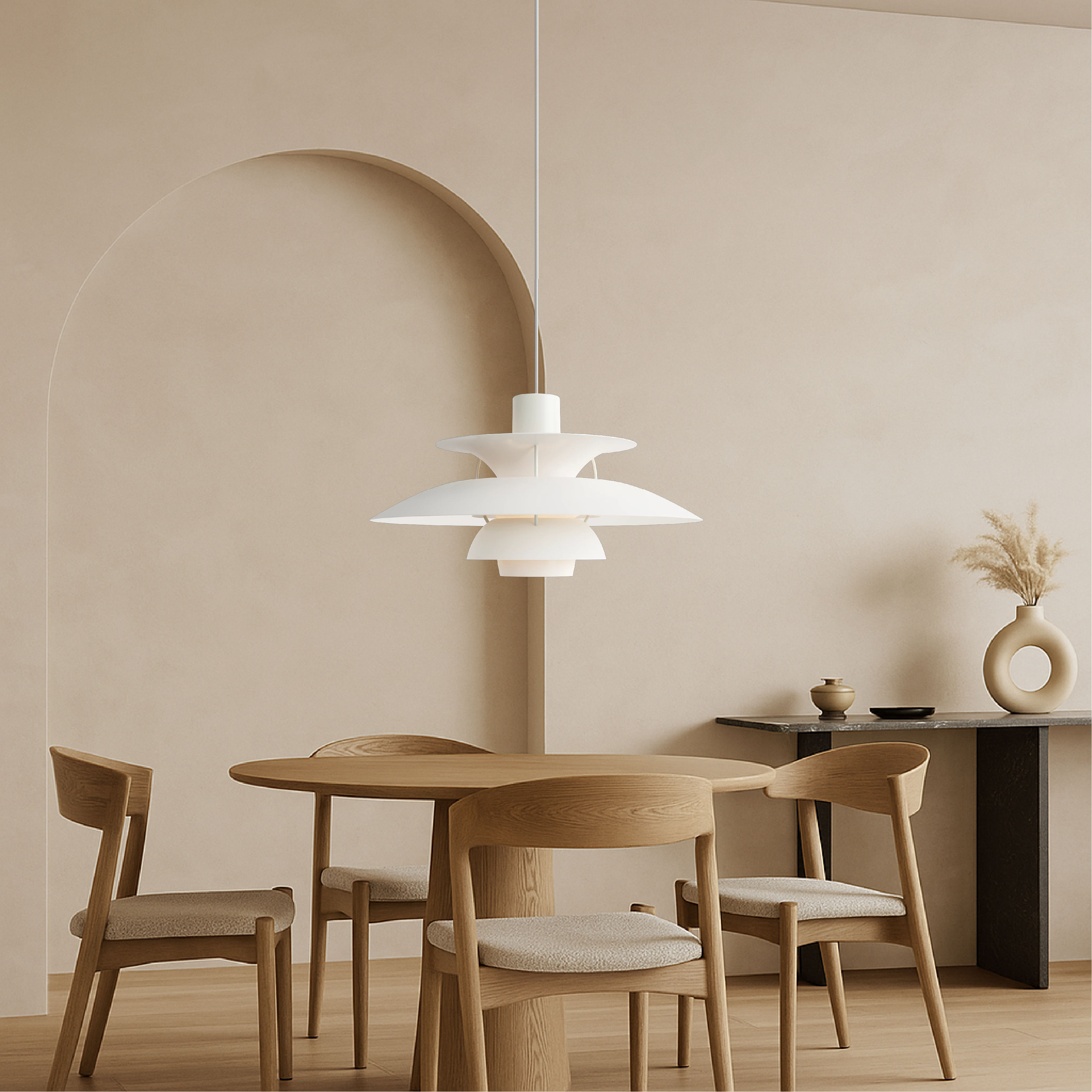 Suspension en aluminium superposé, design scandinave, noir et blanc, E27, pour salle à manger, îlot de cuisine et éclairage de plafond | Sansoti