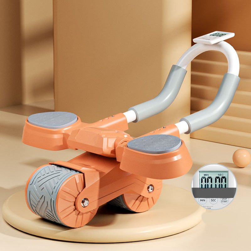 Buikwiel met Elleboogsteunen en Ergonomische Handvatten voor Volledige Core Training – Zwart/Grijs | Sansoti