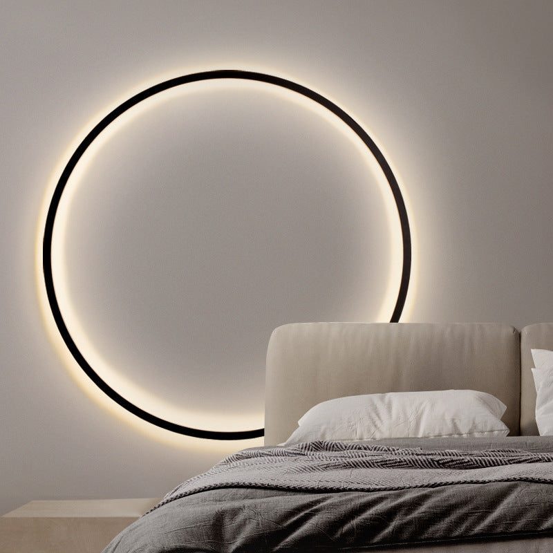Nowoczesna pierścieniowa lampa ścienna LED z USB, akrylowa, minimalistyczny design, metalowa, nastrojowe oświetlenie do salonu i baru | Sansoti