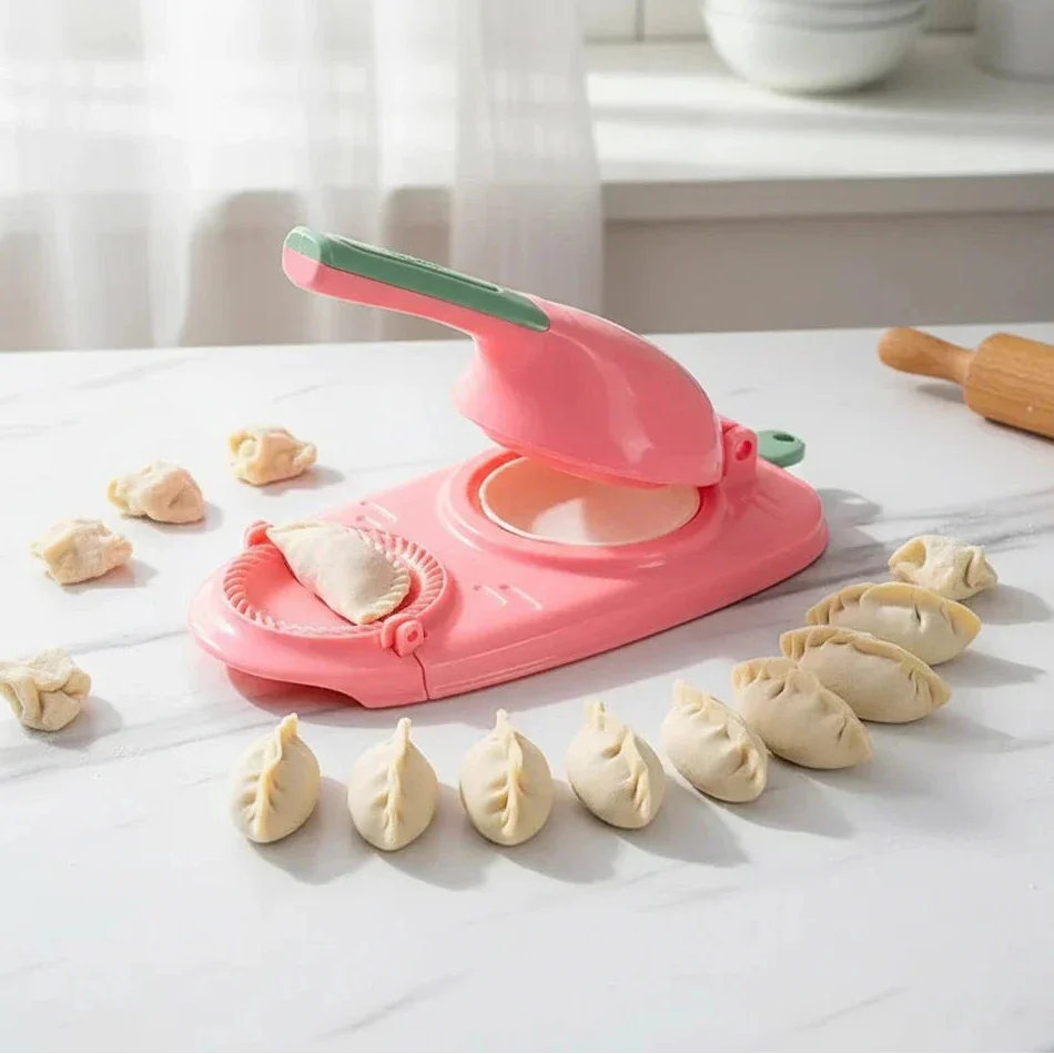 2-in-1-Teigformer für Ravioli und Dumplings, manueller Pastamaker, Küchenutensil, 27,5 x 23 cm, für das Kochen zu Hause | Sansoti