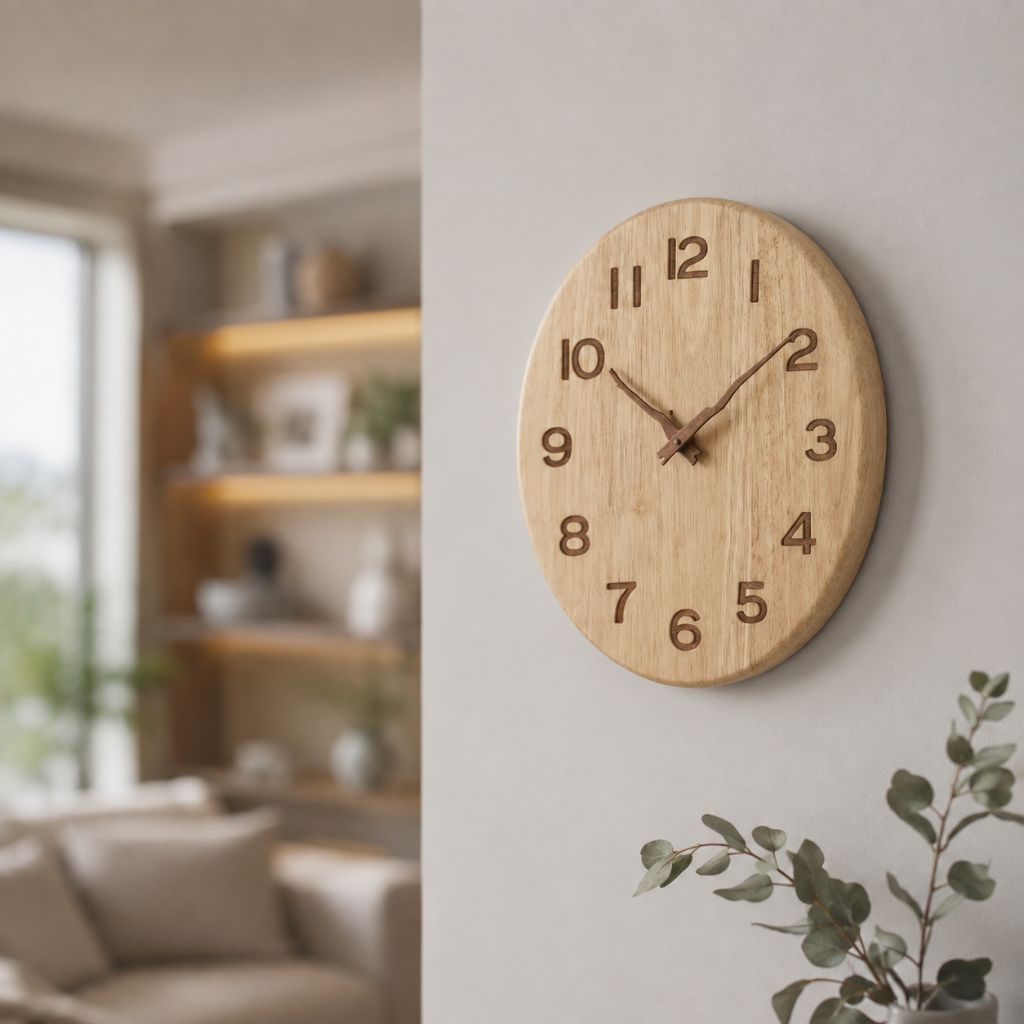 Stille Houten Wandklok Scandinavische Stijl Woonkamer Slaapkamer Decoratie Natuurlijk Hout Interieur | Sansoti