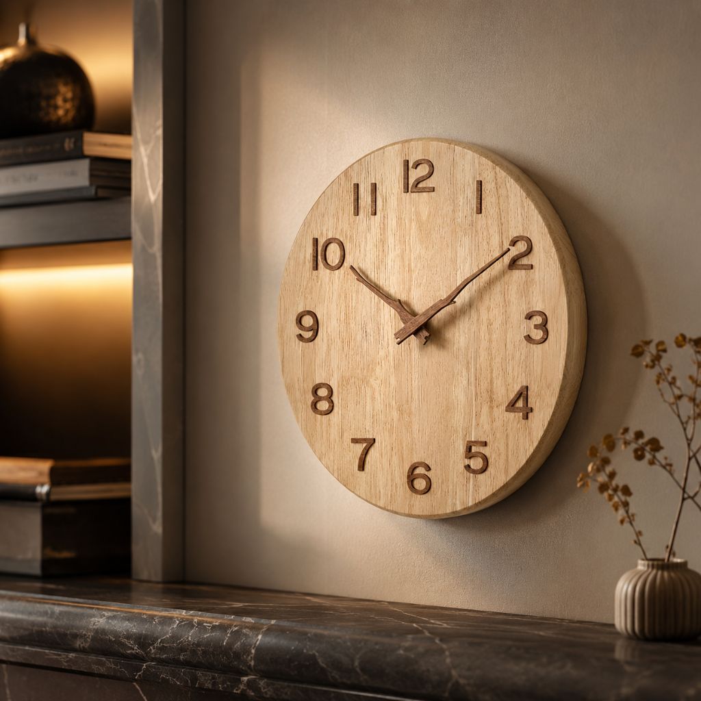 Stille Houten Wandklok Scandinavische Stijl Woonkamer Slaapkamer Decoratie Natuurlijk Hout Interieur | Sansoti