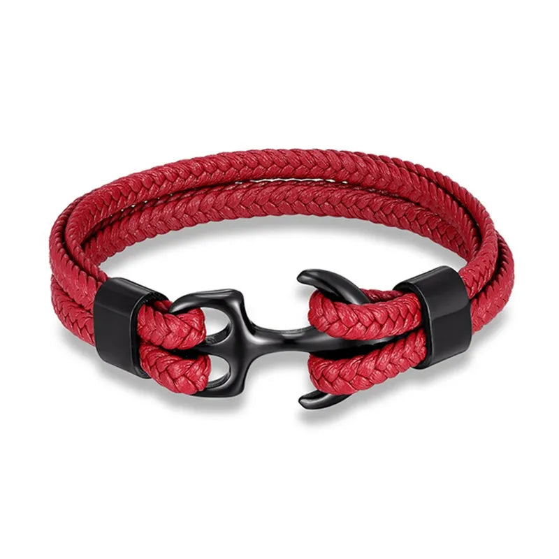 Leren Ankerarmband met Metalen Sluiting voor Stoere Nautische Stijl | Sansoti