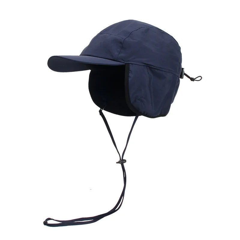 Bonnet d'hiver avec couvre-oreilles et doublure en polaire, réglable, coupe-vent et chaud, 56-62cm, unisexe, tour de tête, ski | Sansoti