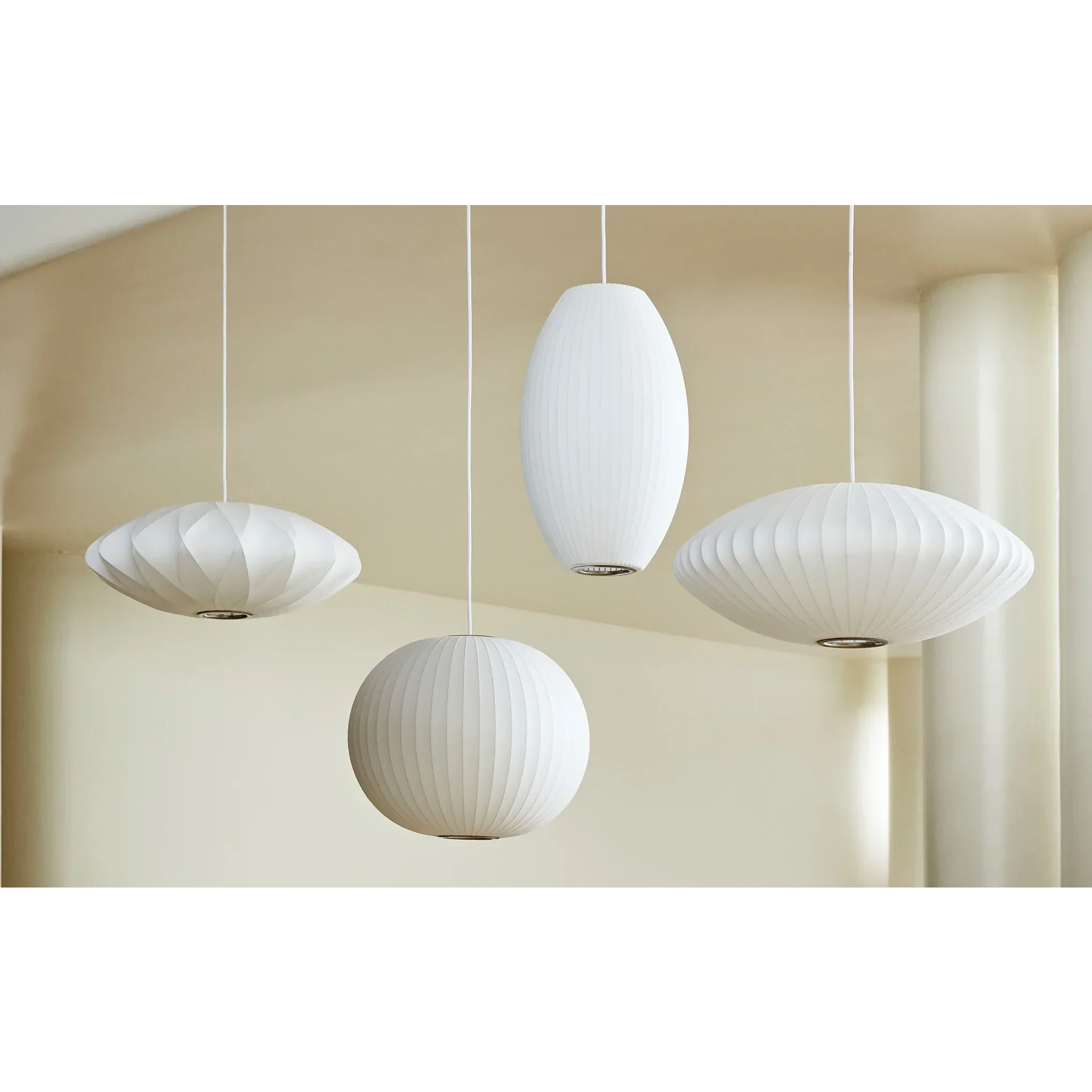 Hanglamp Nelson Bubble Handgebreid Zijde Wit IJzer LED Woonkamer Eetkamer Slaapkamer | Sansoti