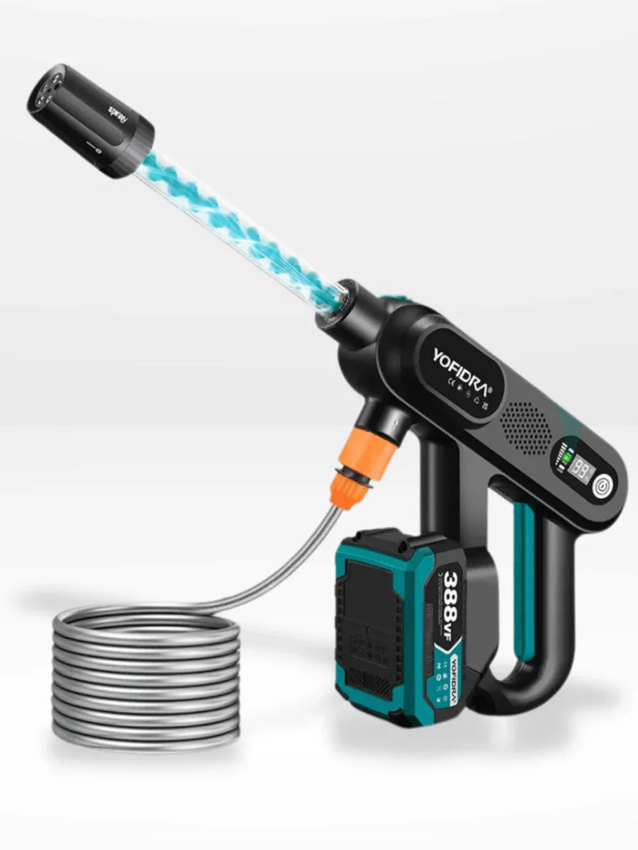 Draadloze Hogedrukreiniger 220 Bar Accu Tuingereedschap Terrassen Auto Gevel Reinigen 5 Functies Mobiel | Sansoti