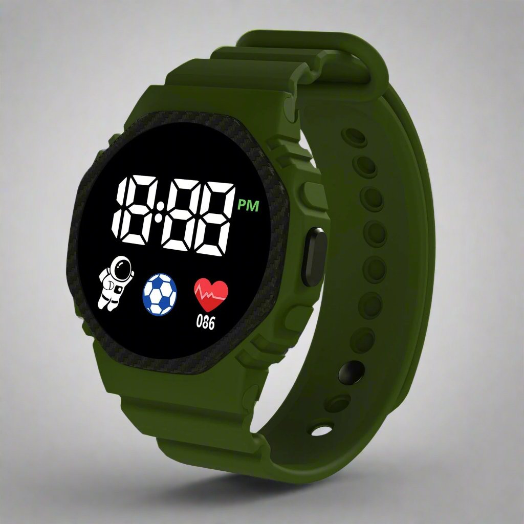 Digital LED Children's Watch, Waterproof, with Calendar, Alarm and Stopwatch, Educational Adventure for Boys and Girls Aged 4+ | Sansoti
