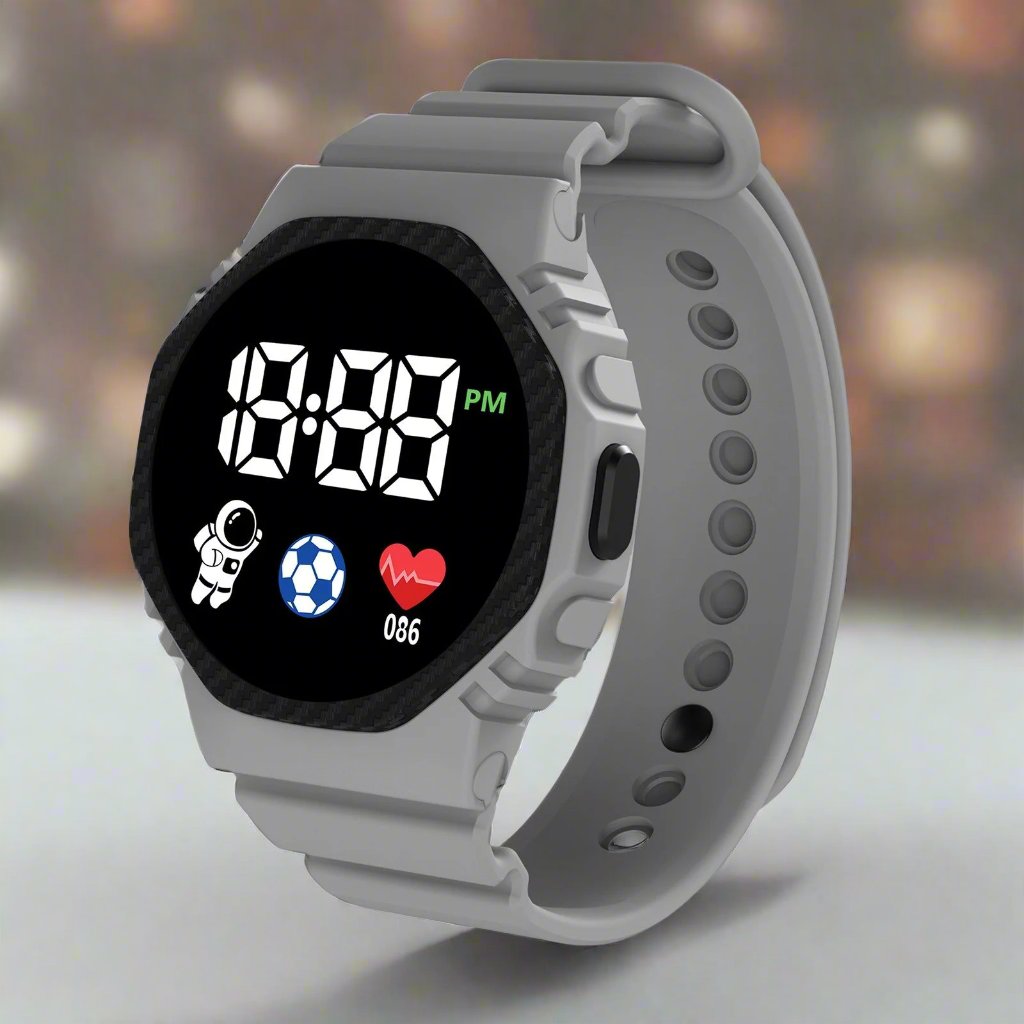 Digital LED Children's Watch, Waterproof, with Calendar, Alarm and Stopwatch, Educational Adventure for Boys and Girls Aged 4+ | Sansoti