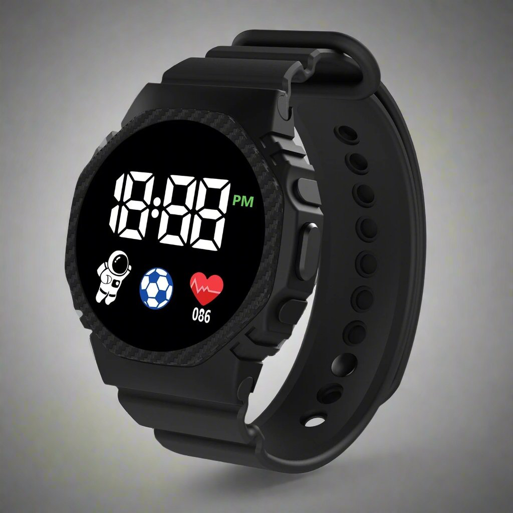 Digital LED Children's Watch, Waterproof, with Calendar, Alarm and Stopwatch, Educational Adventure for Boys and Girls Aged 4+ | Sansoti