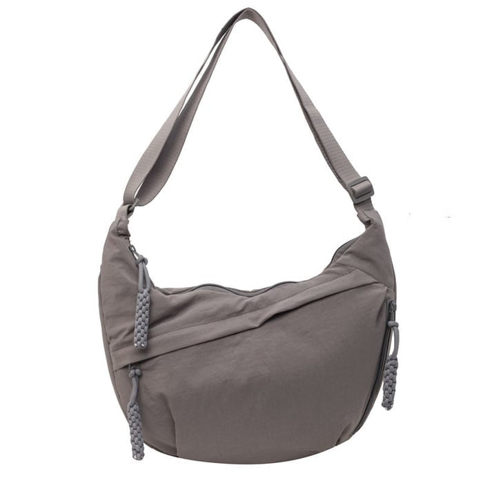 Nylon Schoudertas Halfmaan Medium Crossbody Hobo Tas Waterdicht Dames Verstelbaar Riem Casual Dagelijks | Sansoti