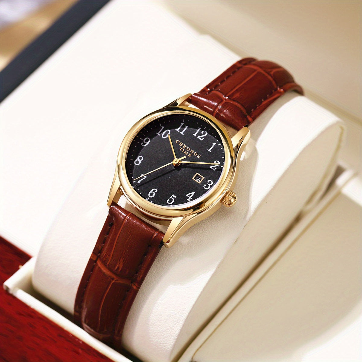 Square Women's Watch with Faux Leather Strap, Quartz Movement, Water-Resistant, Scratch-Resistant, Elegant and Stylish Wristwatch | Sansoti