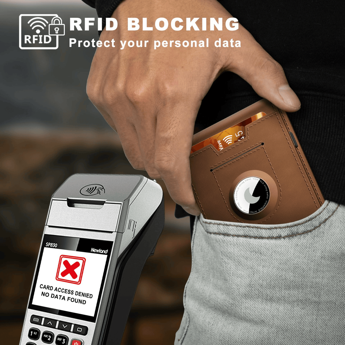 Compacte Portemonnee met RFID-bescherming Geldclip Aluminium Leer Kaarthouder voor 18 Passen Stijlvol Slim | Sansoti