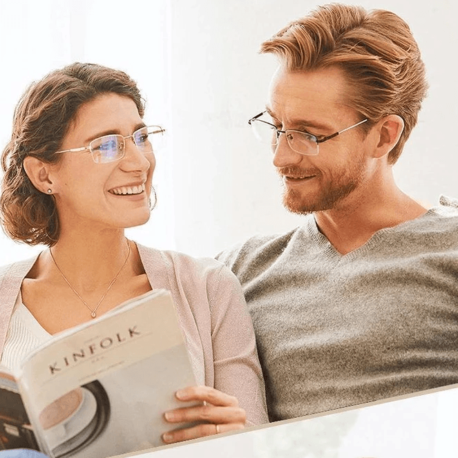 Progressieve Titanium Leesbril Multifocaal Dichtbij Veraf Blauwlichtfilter Ultralicht 17g Unisex Brillen | Sansoti