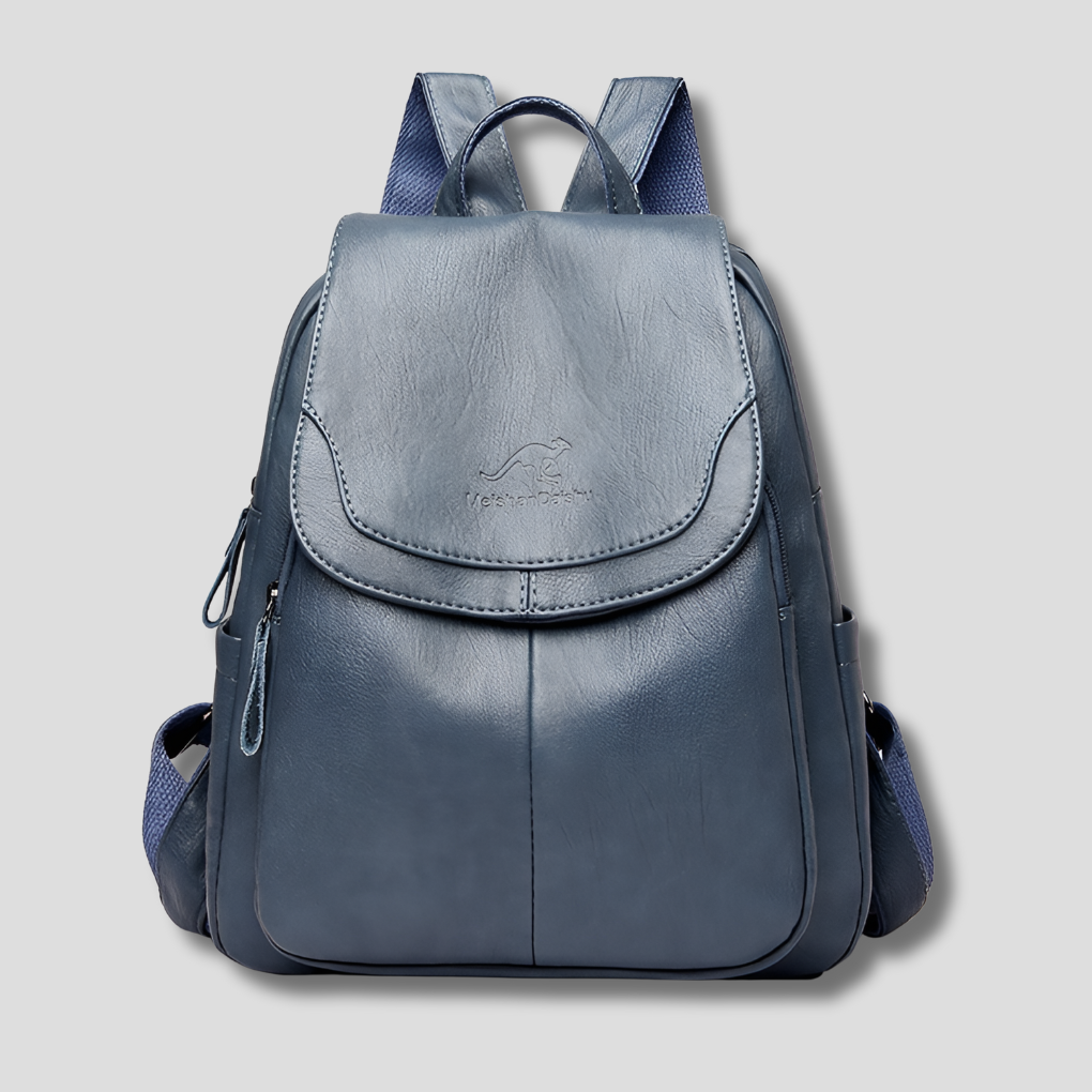 Leather Women's Backpack with Textured Finish Anti-Theft Protection Adjustable Straps for Everyday Use | Sansoti
