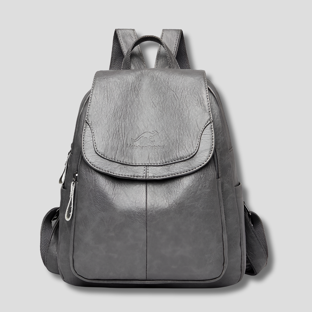 Leather Women's Backpack with Textured Finish Anti-Theft Protection Adjustable Straps for Everyday Use | Sansoti