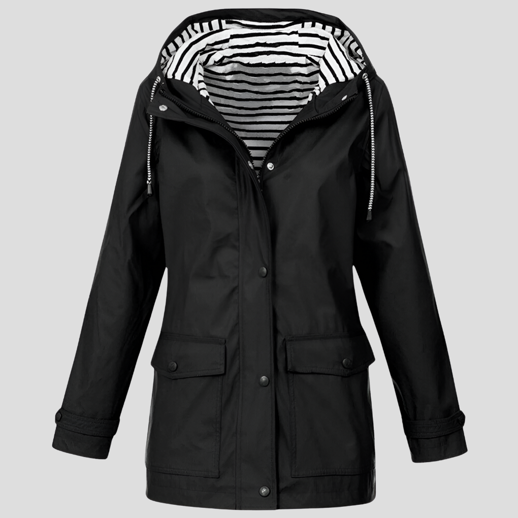 Imperméable pour femme avec capuche, déperlant, coupe-vent, veste d’extérieur à manches longues, toutes saisons, pour la randonnée | Sansoti