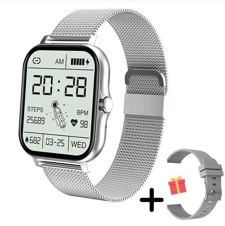 Women's Smartwatch with Metal Strap, Heart Rate Monitor, Step Counter, Sleep Analysis, Blood Pressure Monitor, Fitness Tracker | Sansoti