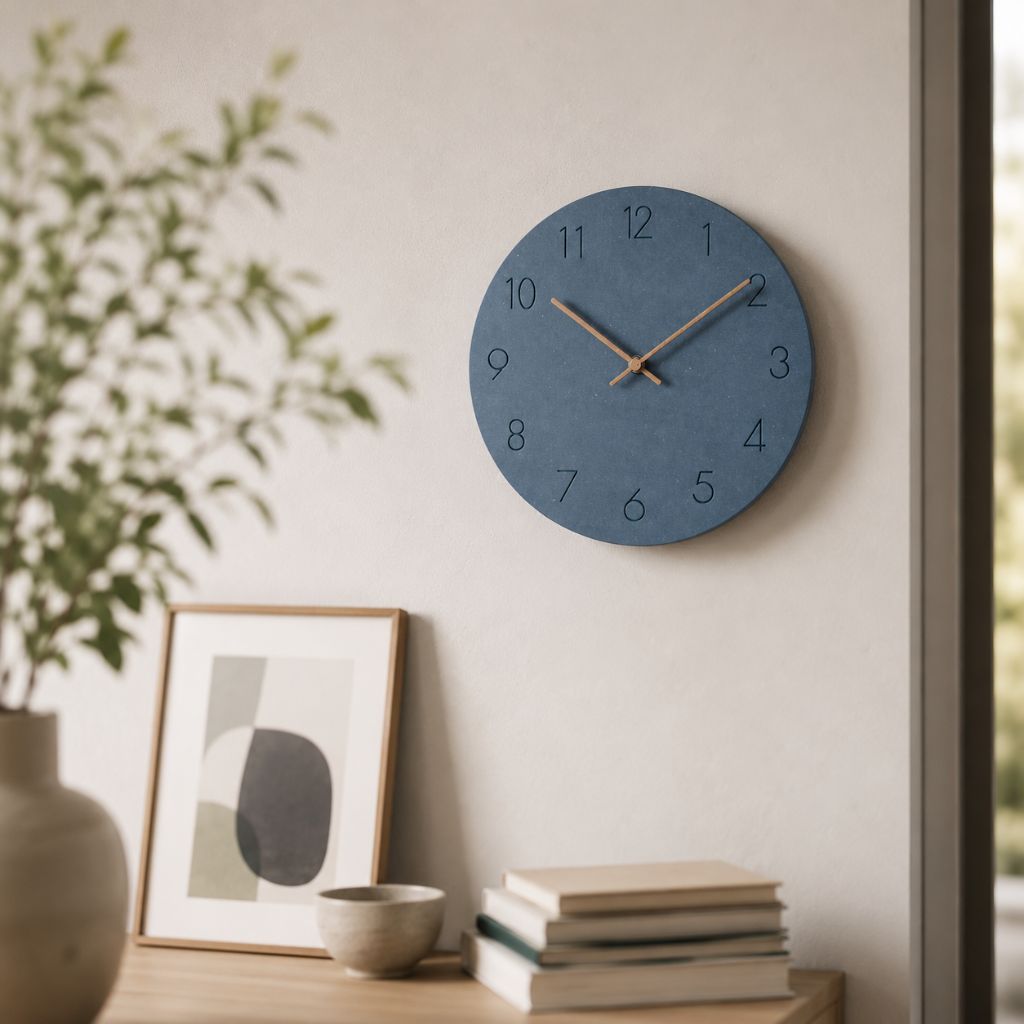 Houten Wandklok Stil Uurwerk Scandinavisch Design 29cm Rond Minimalistisch Woonkamer Slaapkamer Kantoor | Sansoti