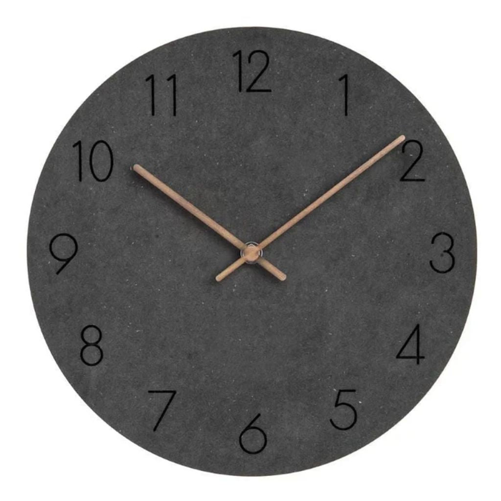Houten Wandklok Stil Uurwerk Scandinavisch Design 29cm Rond Minimalistisch Woonkamer Slaapkamer Kantoor | Sansoti
