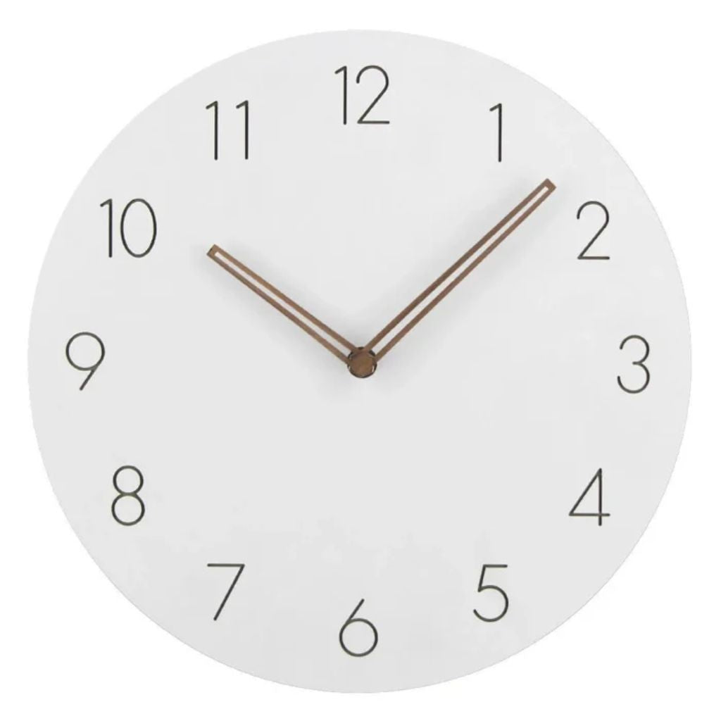 Houten Wandklok Stil Uurwerk Scandinavisch Design 29cm Rond Minimalistisch Woonkamer Slaapkamer Kantoor | Sansoti