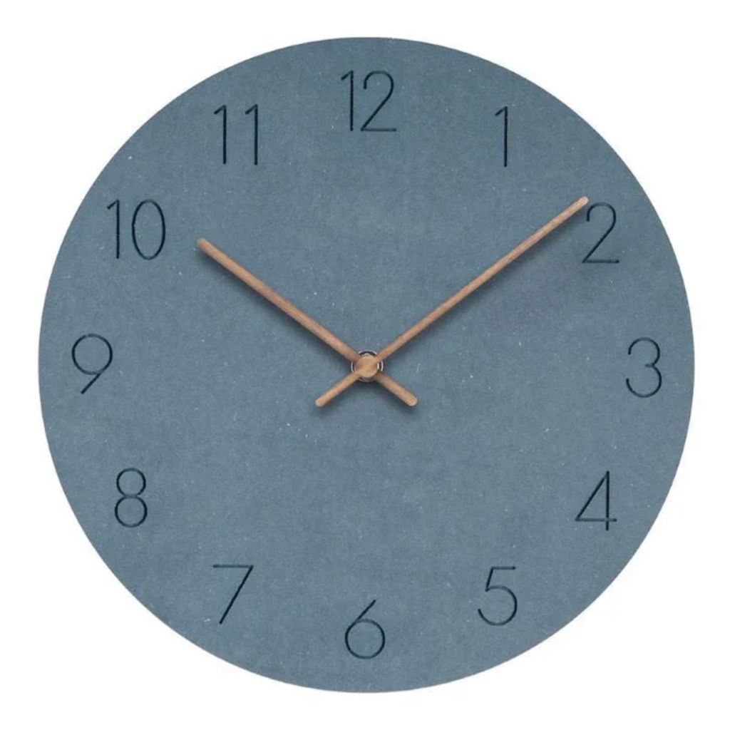 Houten Wandklok Stil Uurwerk Scandinavisch Design 29cm Rond Minimalistisch Woonkamer Slaapkamer Kantoor | Sansoti