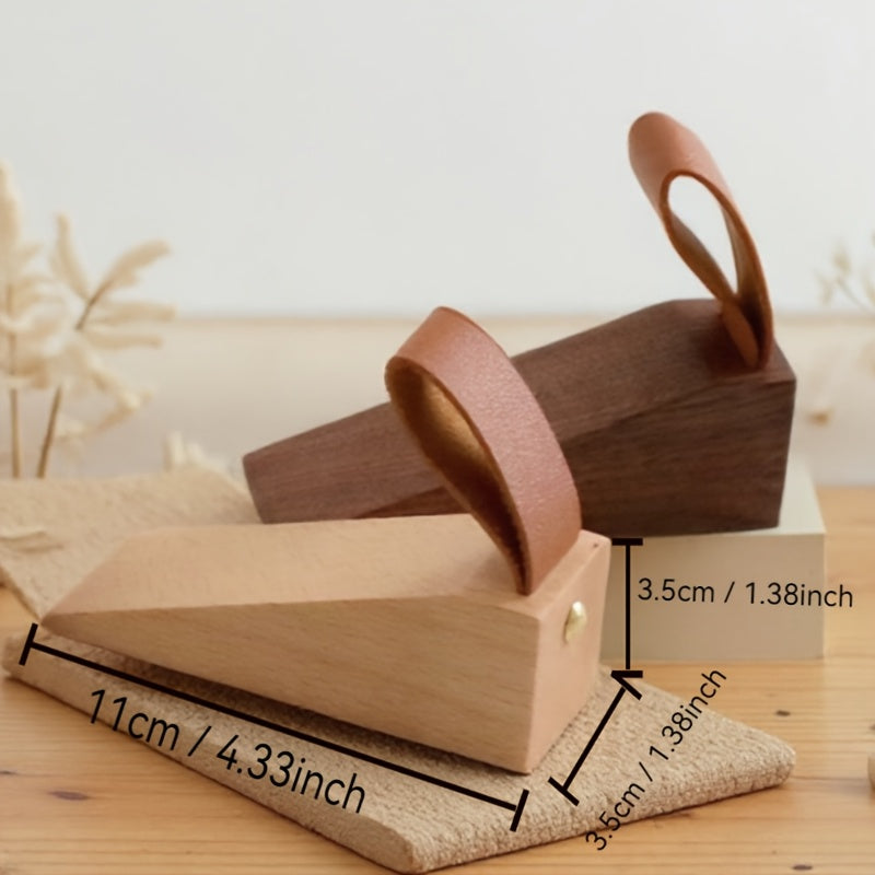 Houten Deurwig Massief Hout Antislip Wigvormige Deurstopper Modern Scandinavisch Interieur Essen Notenhout | Sansoti