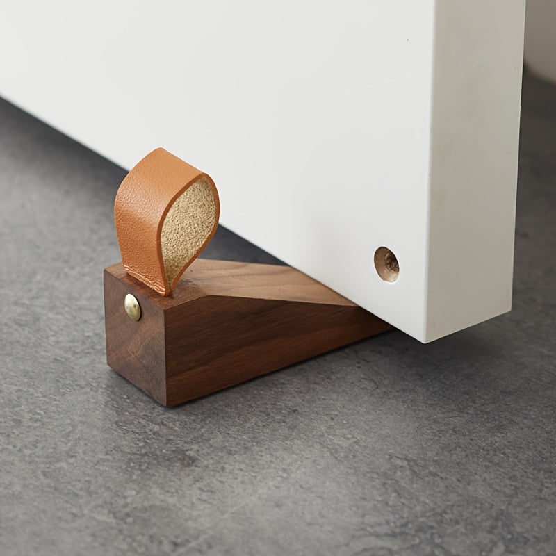 Houten Deurwig Massief Hout Antislip Wigvormige Deurstopper Modern Scandinavisch Interieur Essen Notenhout | Sansoti