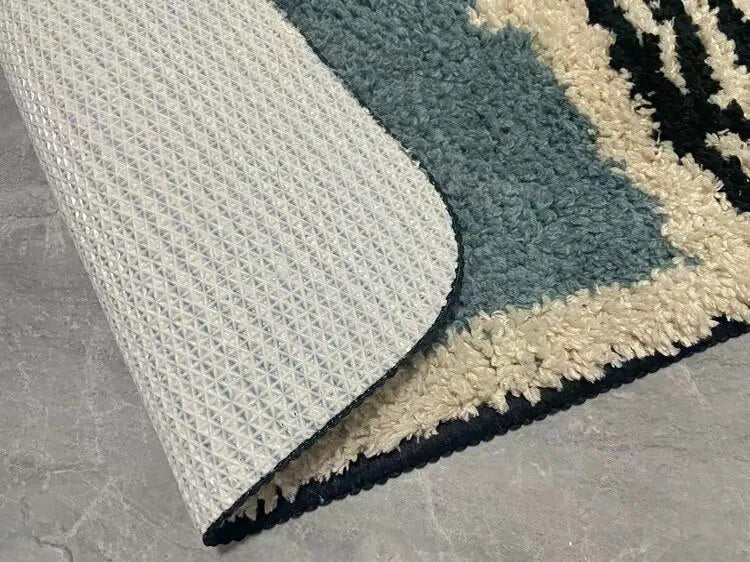 Badmat met Abstract Patroon 40x60 50x80 Antislip Polyester Machinewasbaar Badkamermat Rood Geel Blauw Zwart | Sansoti
