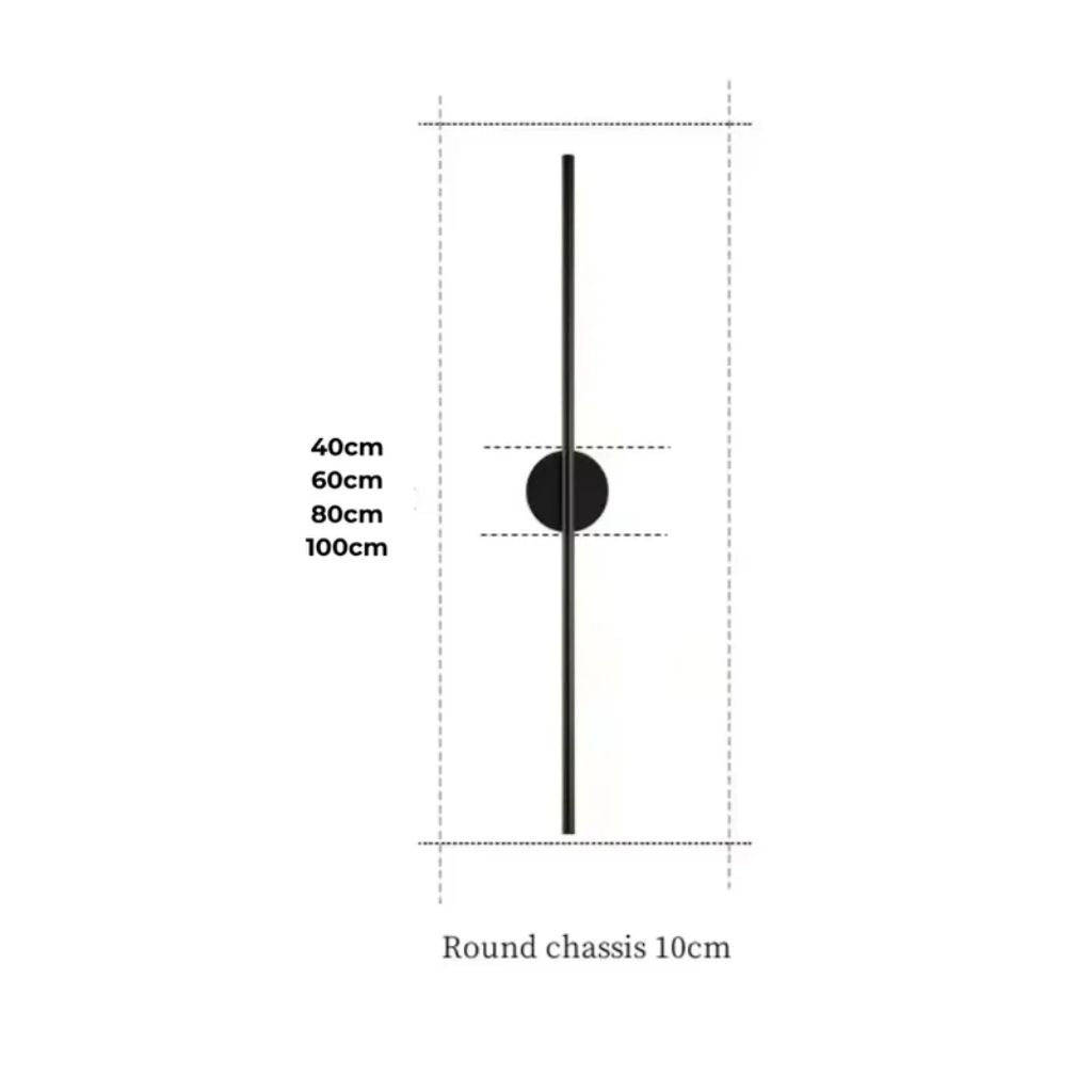 Lineare LED-Wandleuchte aus mattschwarzem Aluminium, schmales modernes Design, stimmungsvolle Beleuchtung für Schlafzimmer, Wohnzimmer und Flur | Sansoti