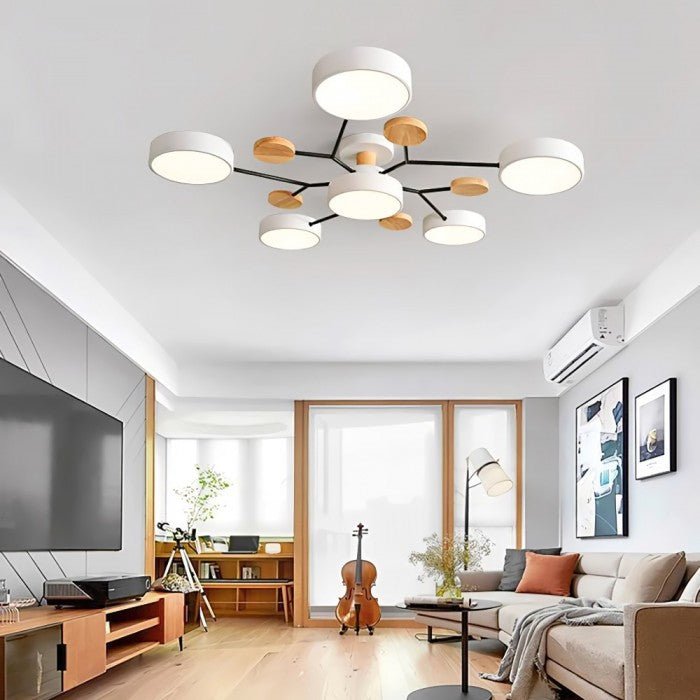 Restfield | Moderne Deckenleuchte mit Holzelementen – LED-Designlampe für Wohnzimmer & Schlafzimmer