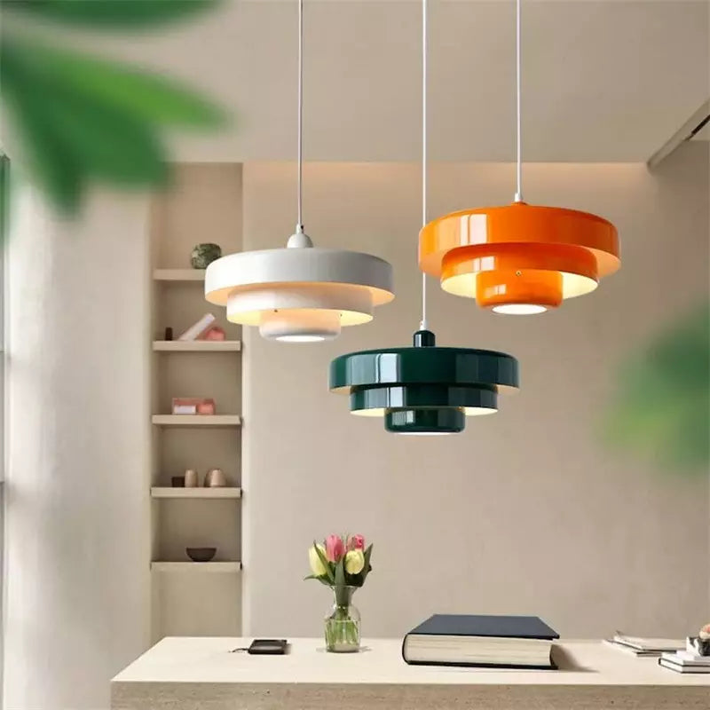 Hanglamp Ijzer Bauhaus Industrieel Oranje Goud Zwart 35cm Pendellamp Eetkamer Slaapkamer | Sansoti