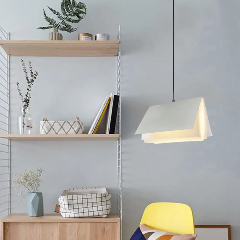 Hängeleuchte Open Book Kunststoff 24 cm rund modern nordisch skandinavisch stimmungsvolle Beleuchtung Wohnzimmer Esszimmer | Sansoti