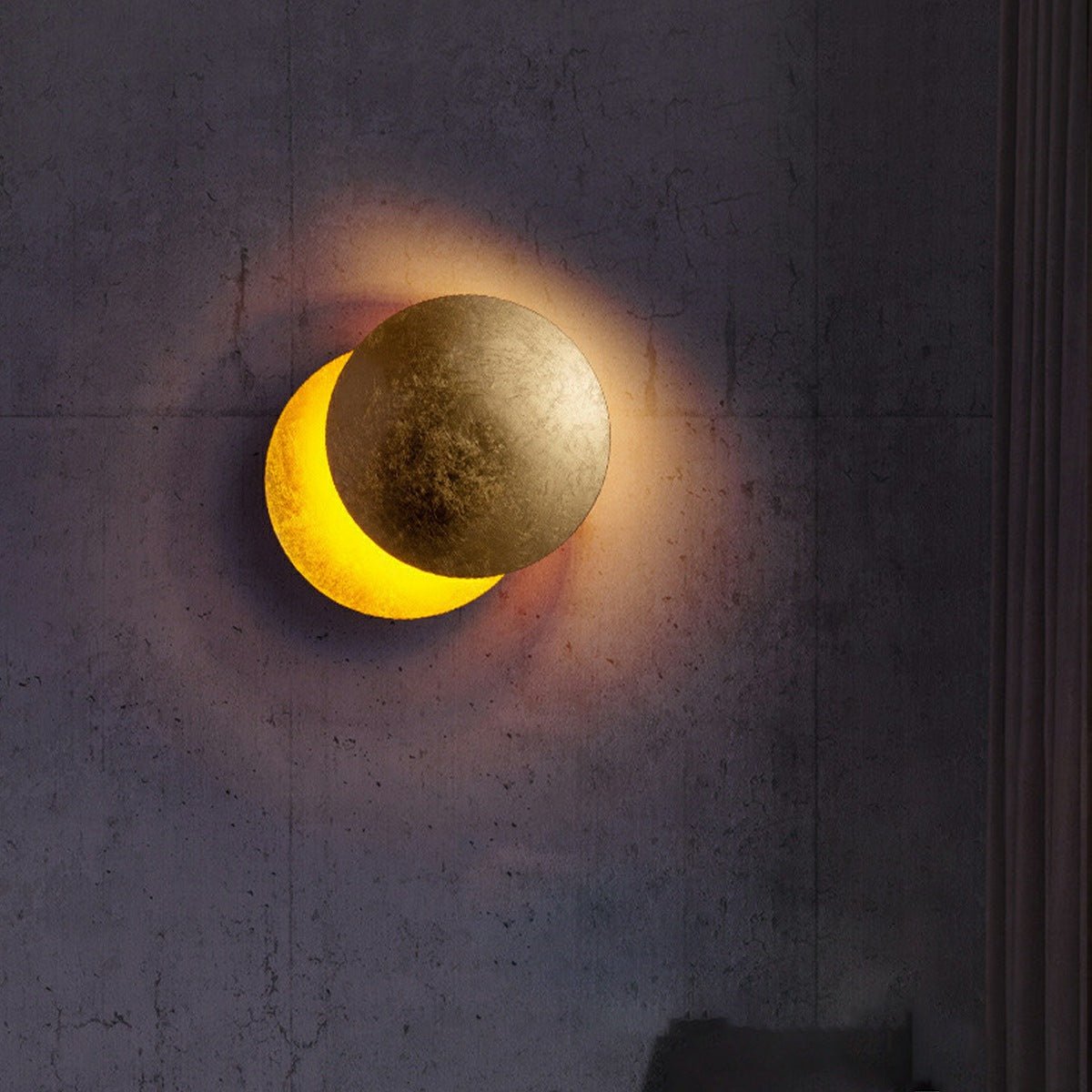 Wandleuchte Eclipse Eisen Kupfer Gold Wohnzimmer Schlafzimmer Mondlampe Dekorative Wandleuchte Eclipse Stimmungslicht Hotel Flur Künstlerisch | Restfield