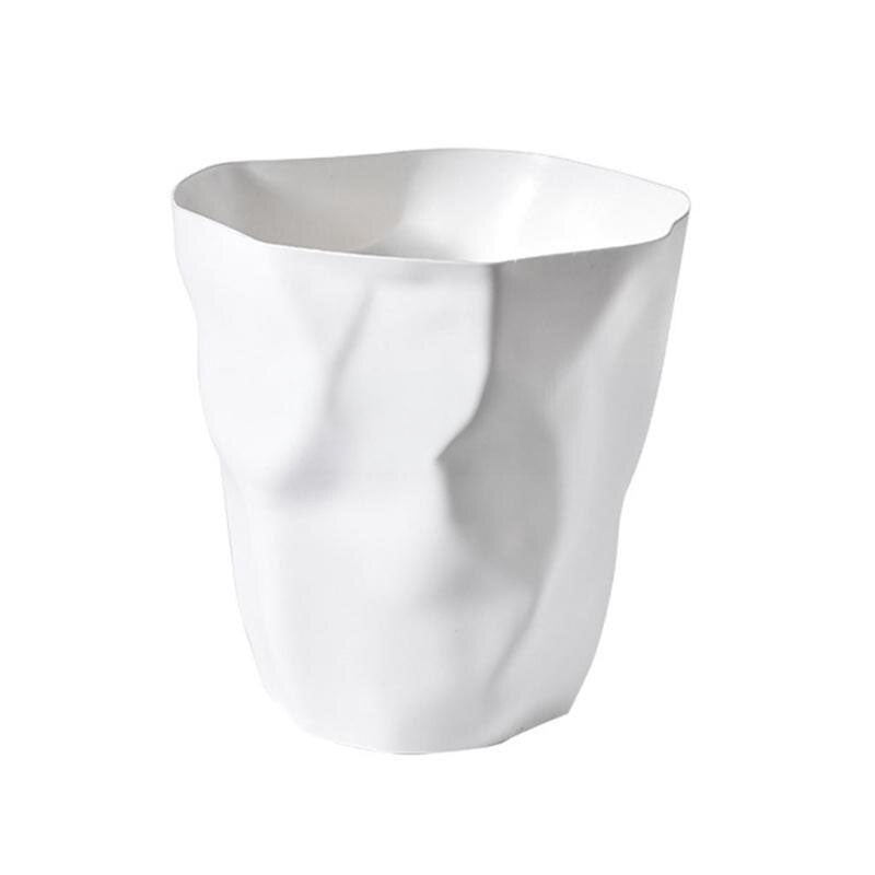 Prullenbak Kunststof 27cm Wit Minimalistisch Scandinavisch Design Badkamer Kantoor Afvalbak Compact Moderne Vorm | Sansoti